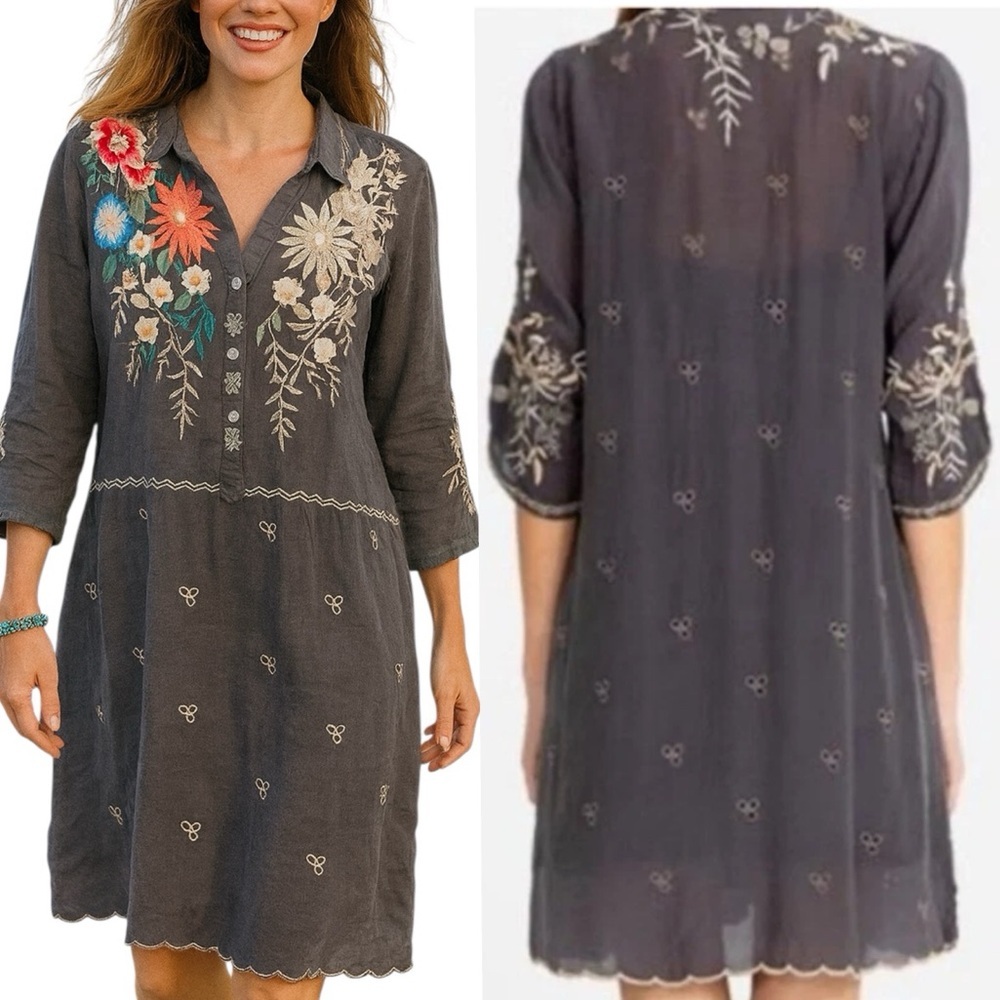 Johnny Was heavily embroidered Azzy dress NWT RARE